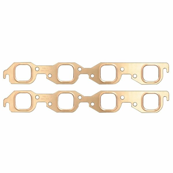 Green Arrow Equipment 1.75 x 1.75 in. Big Block Chevy Copper Embossed Exhaust Gaskets GR3616020